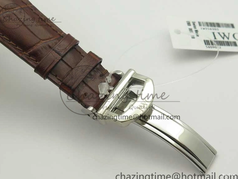 MIROTIME 0517 Portofino Automatic SS TWF 1:1 Best Edition Silver Dial Gold Markers on Brown Leather Strap A Bright 7203